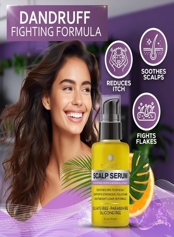 BELLISSO Scalp Serum - Dry and Itchy Dandruff Moisturizer Treatment for Women and Men - Advanced Care and Anti Itch Relief Tonic - 2 Fl Oz - Image 5